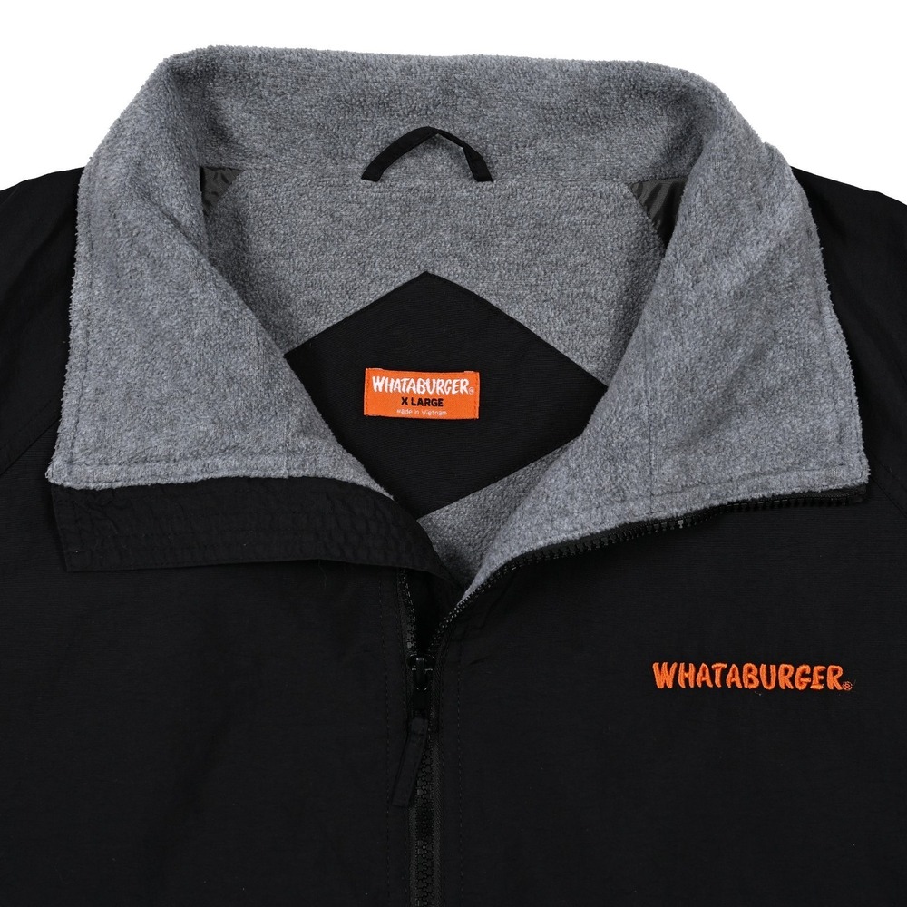 Whataburger Fleece Lined Employee Work Windbreaker Jacket Men's XL Full Zip